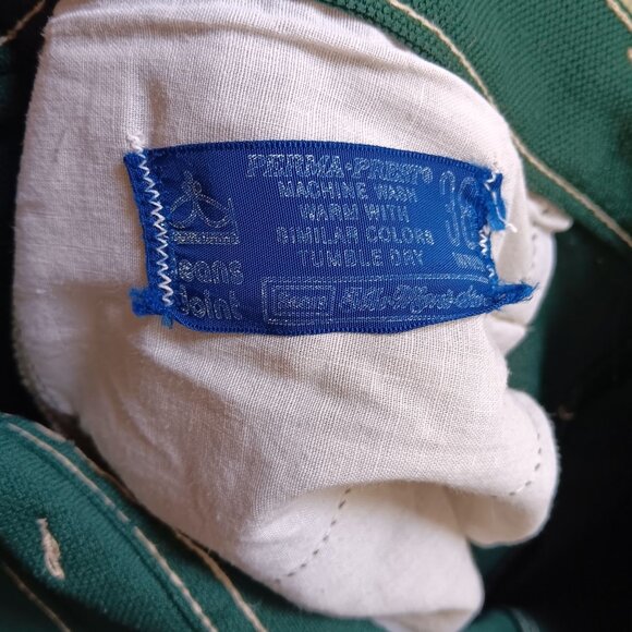 36x31 True Vintage Sears Jeans Joint Green Polyester Flare Jeans Pants 1970's - Picture 3 of 6